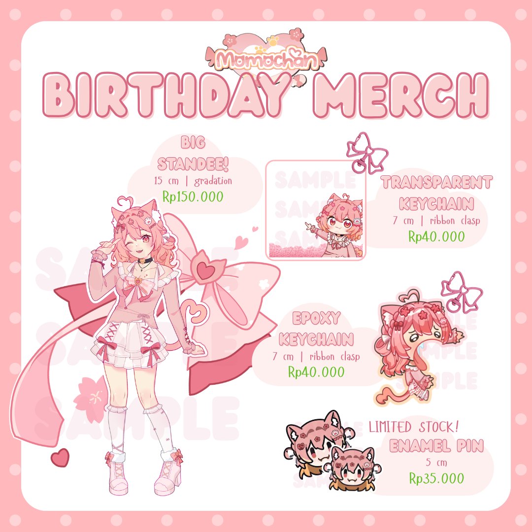 🩷 PO MOMOCHAN BDAY MERCH 2026 🎀
bit.ly/MomoBdayMerch2…
♡.ᐟ Periode PO: 18 April - 3 Mei

Yeay ayo bawa Momo ke manapun kamu pergi 😳
Bisa dipajang di meja, digantung di tas, ditempel di jidat~

(1/2)