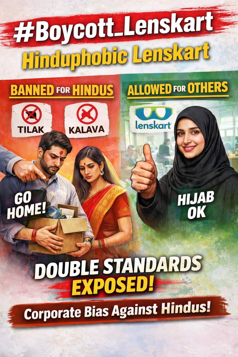 After seeing the double standards of Hinduphobic Lenskart 

Hindus should now take up arms and teach a lesson to the majority Hindus in India by boycotting such establishments built with their own money.

#Boycott_Lenskart