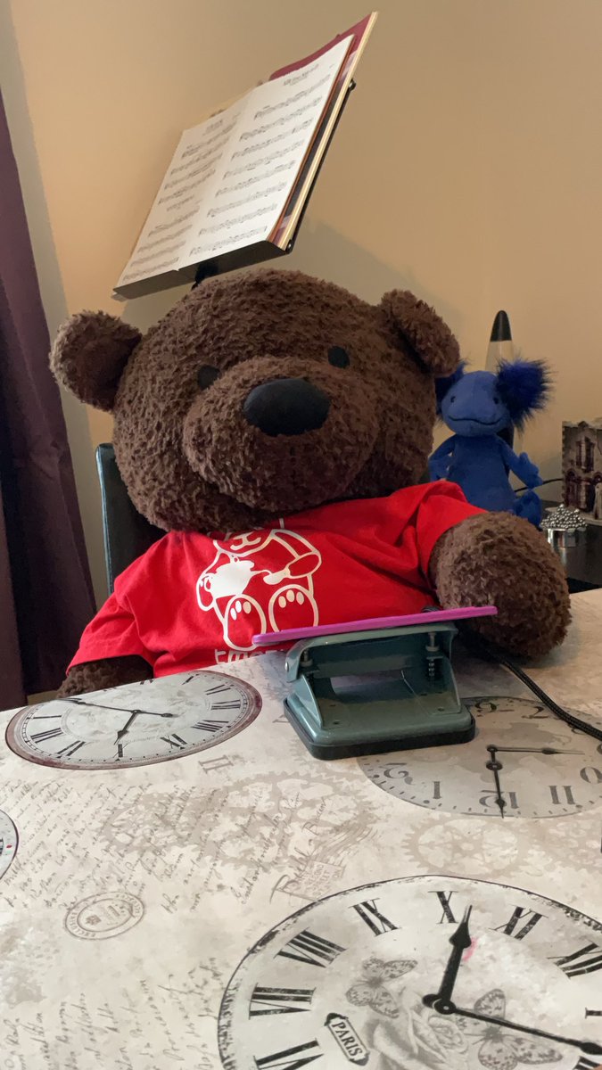 BertieBear13's tweet photo. I has had to have a second hibearnation ‘cos I stayed up to watch Atermis! I got up yesterday to help hooman in office and is awake now! #HelpfulBear #EvilAxolotlOnMyShoulder https://t.co/NQP2xaw7VX