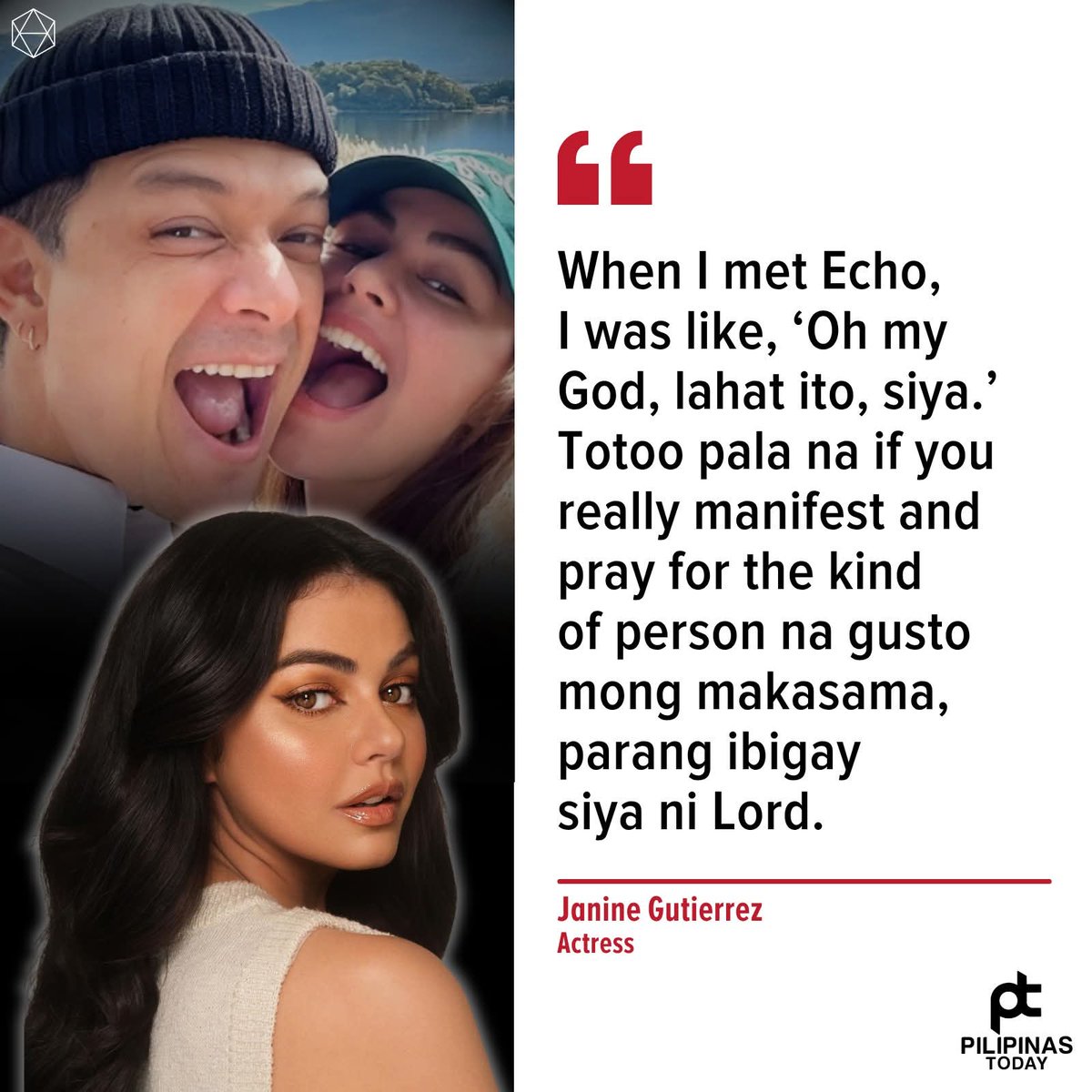 ‘IF YOU REALLY MANIFEST AND PRAY FOR THE KIND OF PERSON, IBIBIGAY NI LORD’

Para sa aktres na si Janine Gutierrez, ang kanyang partner na si Jericho Rosales ang itinuturing niyang sagot sa kanyang matagal nang panalangin para sa tamang makakasama sa buhay.

#PilipinasToday