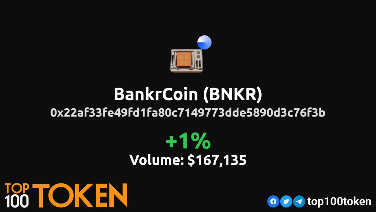 top100token's tweet image. 🔥Token of the Day (Saturday) on base chain!🔥
        
@bankrbot

#TokenOfTheDay #GemsAlert #Moon #BASE