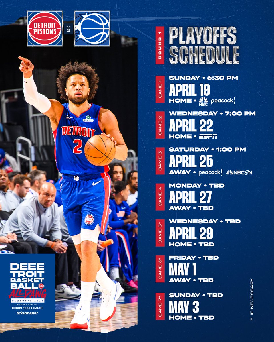 The schedule is set.

Grab your Game 1 tickets here: bit.ly/4crMEqs