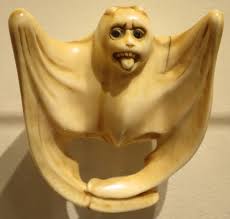DrSamGeorge1's tweet image. SPOOKY NETSUKE (根付) White #bats resemble #ghosts in exquisite miniature sculptures popular during the Edo  period in Japan. Reflecting important aspects of Japanese folklore bats are often associated with good fortune #BatAppreciationDay #Baturday