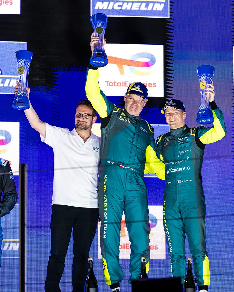 LeMansCup's tweet image. Back on top - the former champions strike first. 🥇

@RSofLeman takes victory in Round 1, with Philipp Sager and Valentin Hasse Clot executing a perfectly timed race to claim P1 in GT3.

A strong start… but is this just the beginning?

#LMC #Michelin #BarcelonaRound