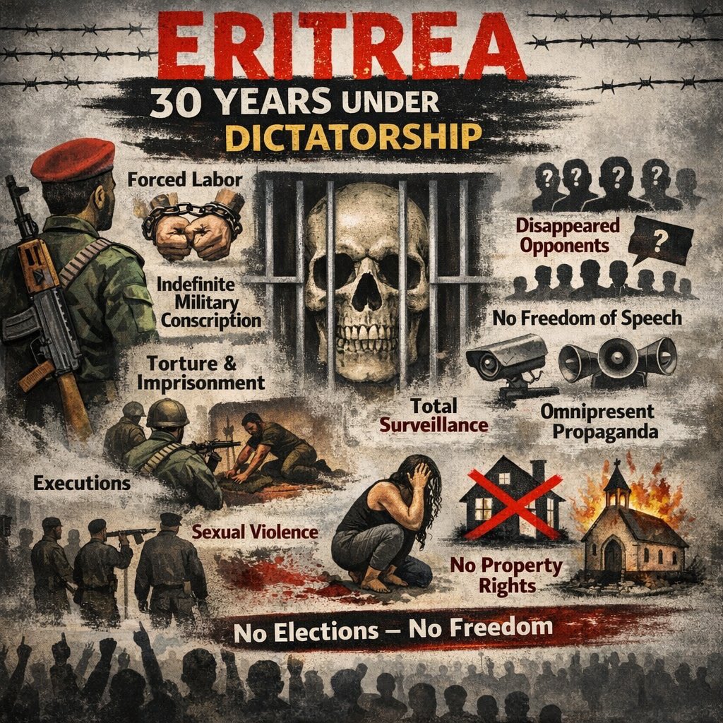 NhameduBrg3298's tweet image. A nation should be a place of belonging, not a prison. Yet for over four decades, Eritreans have lived under conditions that strip them of their rights, their voices, and their futures. This is a humanitarian crisis that demands urgent global attention. Activists and institutions