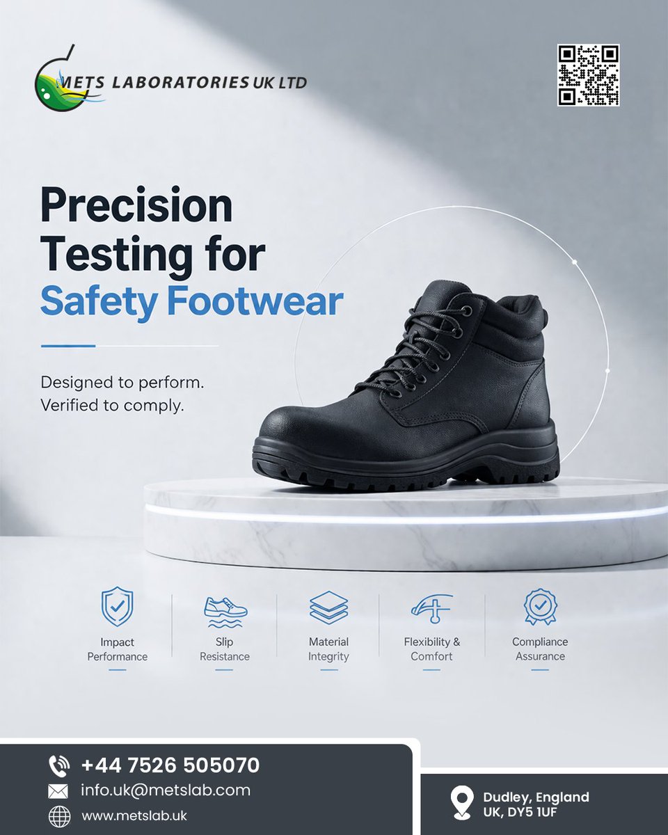 Metslabuk's tweet image. Safety isn’t optional—every detail counts.

From impact to slip resistance, every pair is rigorously tested to perform, not just look the part.

🔗 metslab.uk
📍 Dudley, England
📞 +44 7526 505070

#SafetyFootwear #WorkplaceSafety #ProductTesting #SafetyFirst