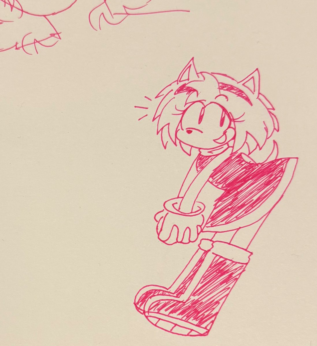 Amy I drew at my friends house as I watched them get their hair dyed pink