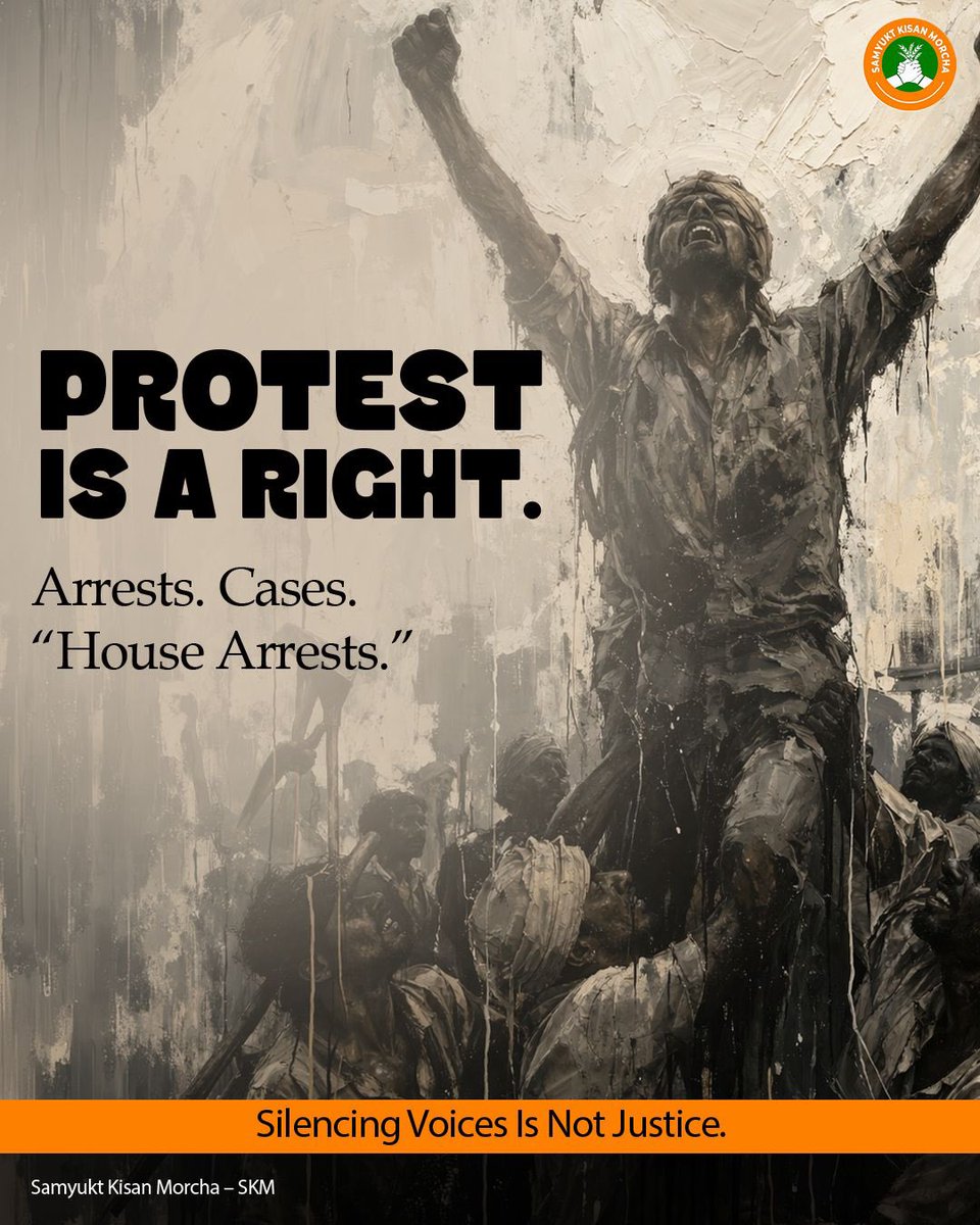 aviksahaindia's tweet image. Protest is a right, not a crime. Arrests and intimidation won’t silence voices demanding justice and dignity.

@_yogendraYadav @pbhushan1 @aviksahaindia

#SamyuktKisan #RightToProtest #StandForJustice #VoicesUnheard #Democracy