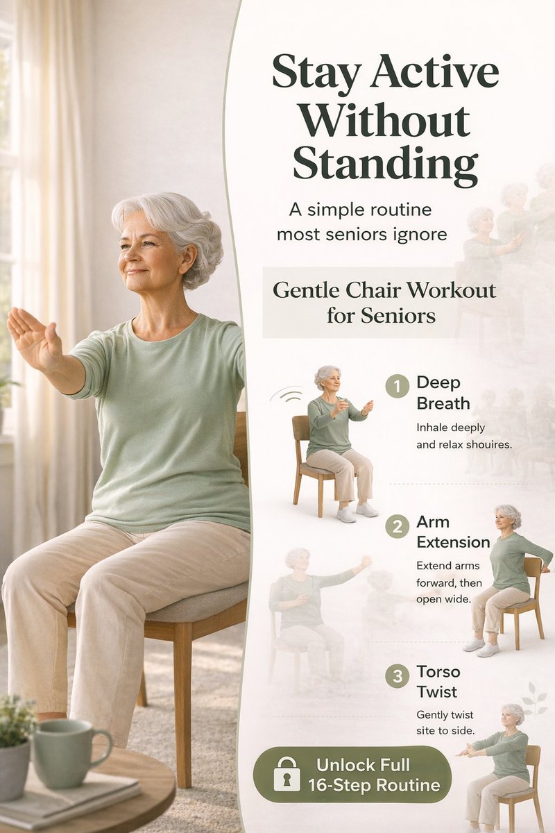 thebetterplans's tweet image. Chair Workout for Seniors – Stay Active Without Standing (16-Step Guide)
link etsy.com/listing/448586…

#chair #chairworkout #seniorfitness #gentleexercise #mobilitytraining #homeworkout #lowimpactfitness #printableworkout