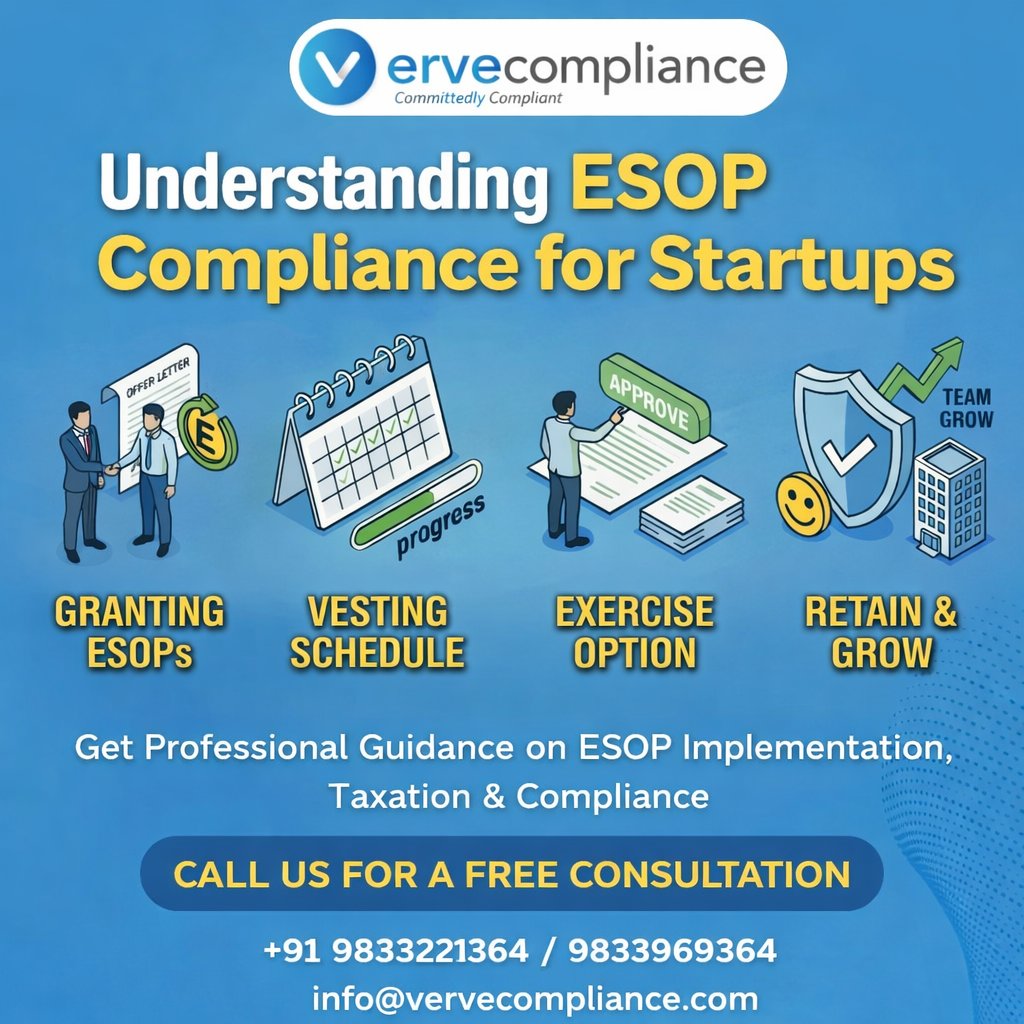 ComplianceVerve's tweet image. ESOPs can drive growth—but only with the right compliance.

Grant ✔️ Vest ✔️ Exercise ✔️ Retain ✔️
Do it right with Verve Compliance.
📞 Free consultation available
#ESOP #Startups #Compliance #VerveCompliance