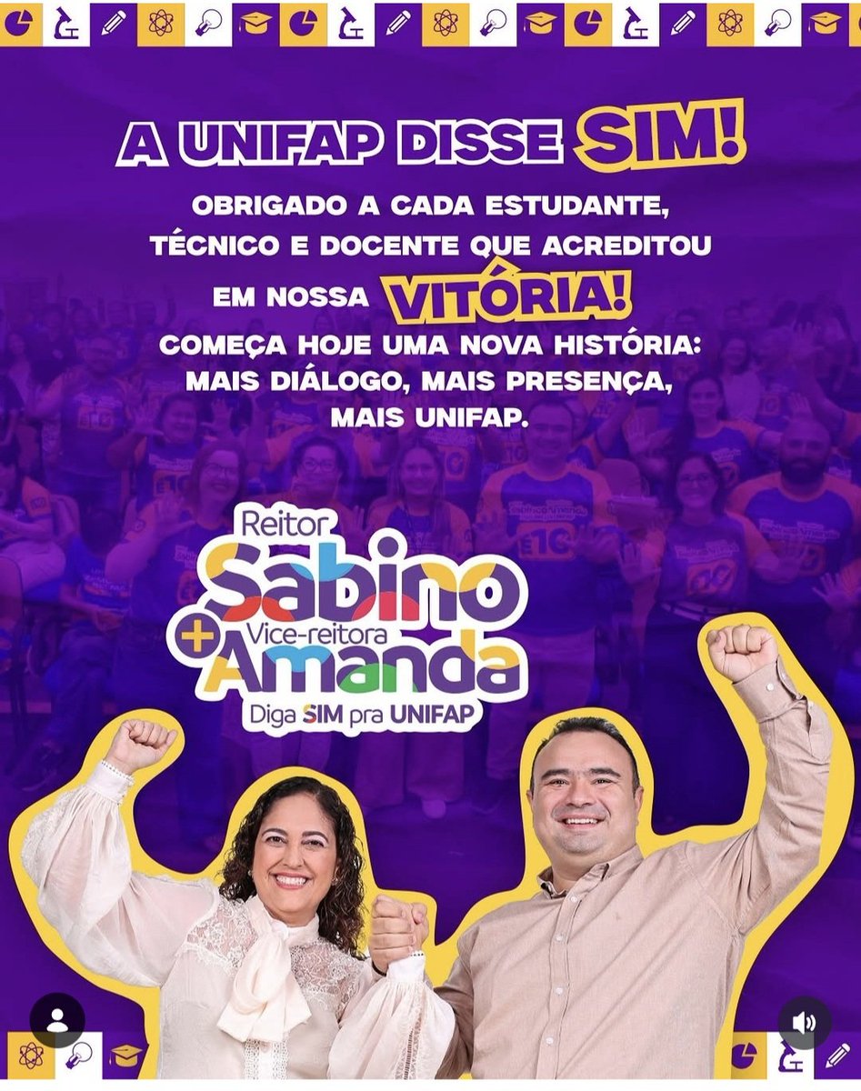 "Meu Reitor é o Sabino e a Vice é a Amanda" 🎶🎶 É Chapa 1️⃣0️⃣ 🙌🏻💛🎶