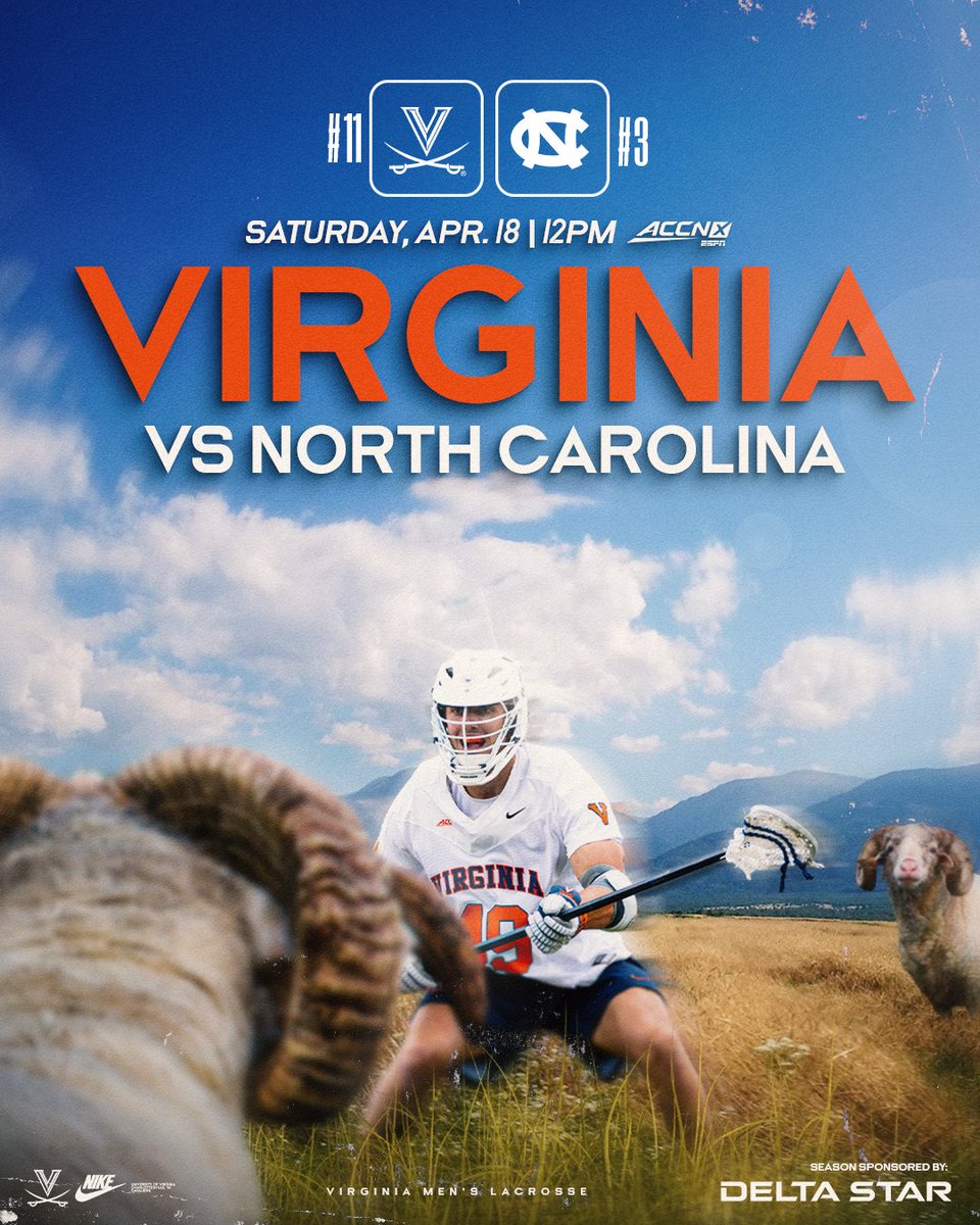 UVAMensLax's tweet photo. 𝗚𝗔𝗠𝗘𝗗𝗔𝗬🔸⚔️🔹

🆚 North Carolina
🕛 Noon
🏟️ Klöckner
📺 ACCNX
📻 WINA (98.9 FM/1070 AM) https://t.co/rWT3DdqoYb