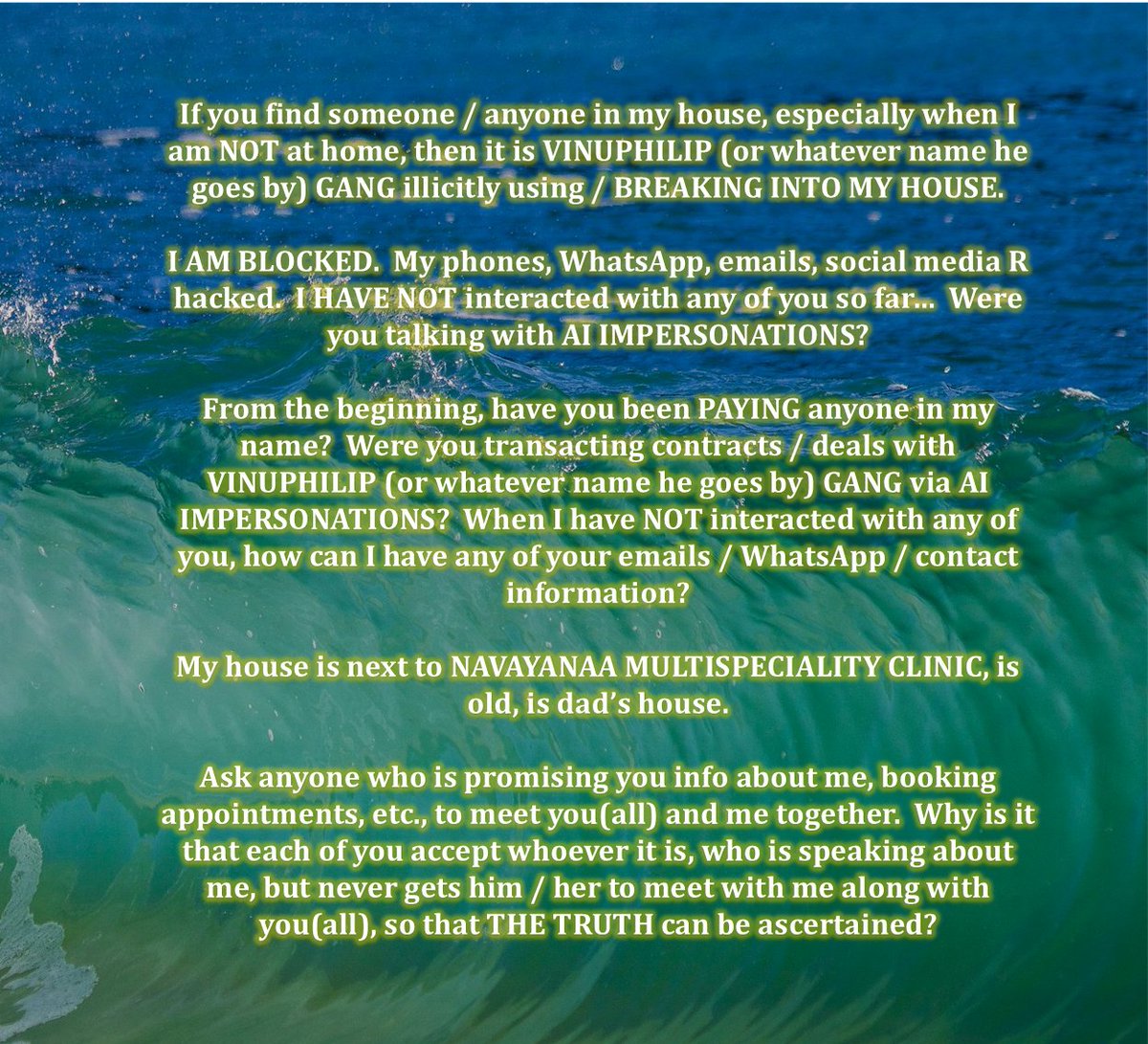 PariWriting's tweet image. What happens when some of you who have been #deceived/#played by #vinuphilip #GANG actually let me know #what they said/#where they #misled you #misusing my #name? We can then book a #case by #law na? BUT, will any of you be #allowed?! You+I R #blocked to+fro by #GANG anyways na?