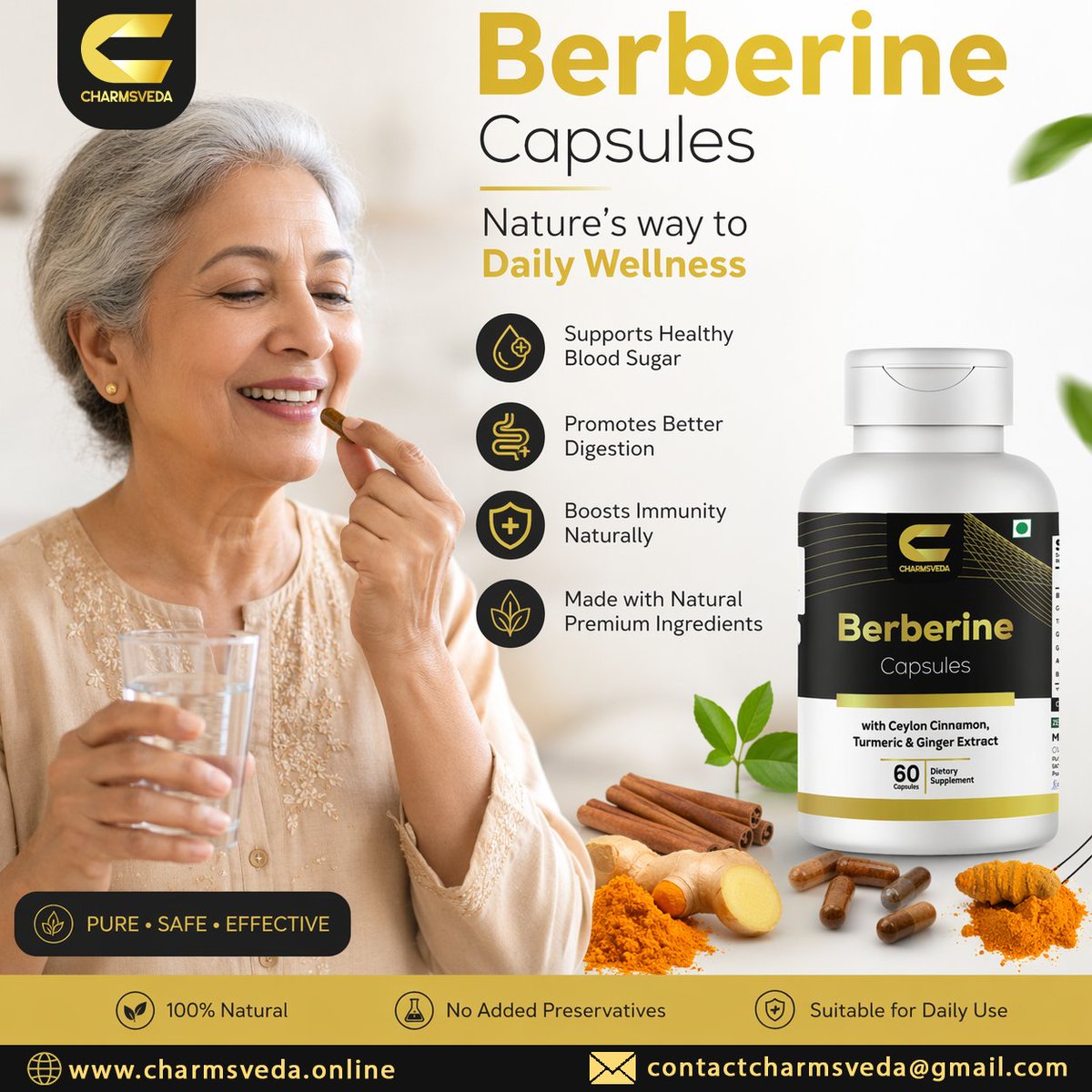 Charmsveda's tweet image. 🌿 Stay healthy the natural way!

Berberine Capsules 💛
✔️ Blood Sugar Support
✔️ Better Digestion
✔️ Boost Immunity

💊 Daily wellness made simple

🌐 charmsveda.online
📩 contactcharmsveda@gmail.com

#Berberine #HealthTips #NaturalWellness #Charmsveda