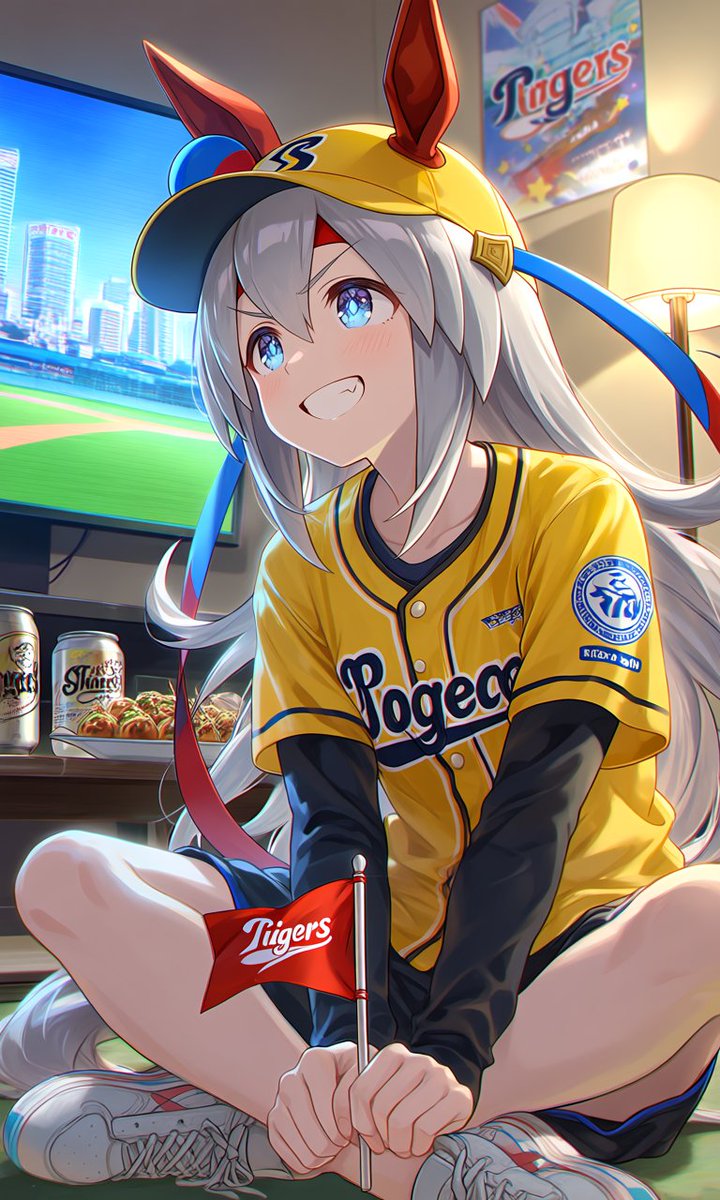 タマちゃんテレビ観戦中 #タマモクロス #ウマ娘