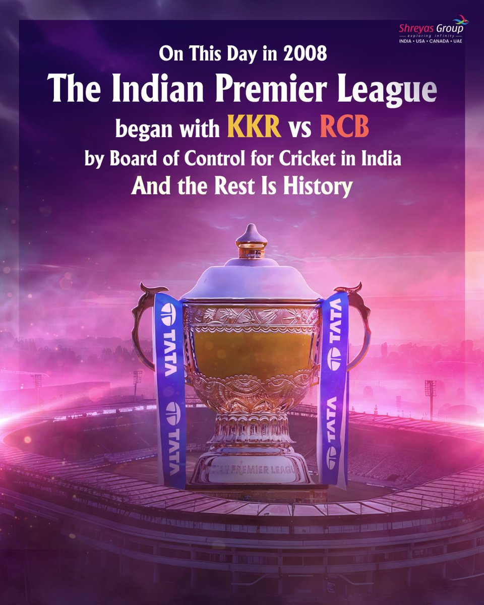 shreyasgroup's tweet image. April 2008. A revolution began. 🔥

The #IndianPremierLeague embarked on its iconic journey with KKR vs RCB marking the rise of cricket’s biggest spectacle. ❤️‍🔥

#IPL #BCCI #IPLSeason #ShreyasGroup #ShreyasMedia