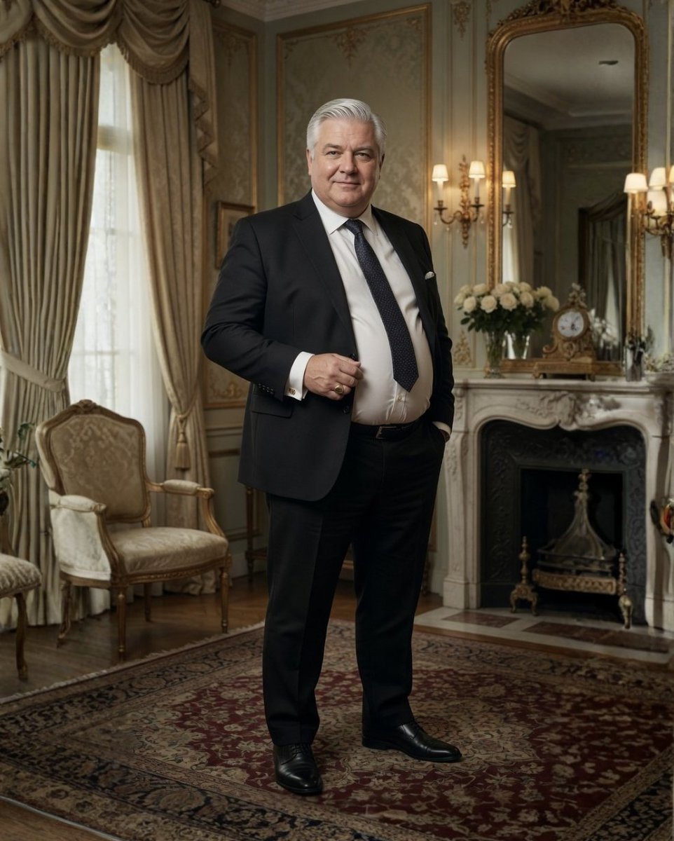 Standing right in front of me, this mature daddy in a black suit takes my breath away. His soft belly straining the white shirt, perfect tie and confident smile. I feel his quiet power… I want to kneel and please him. Imagining how warm and solid he’d feel pressed against me 🔥