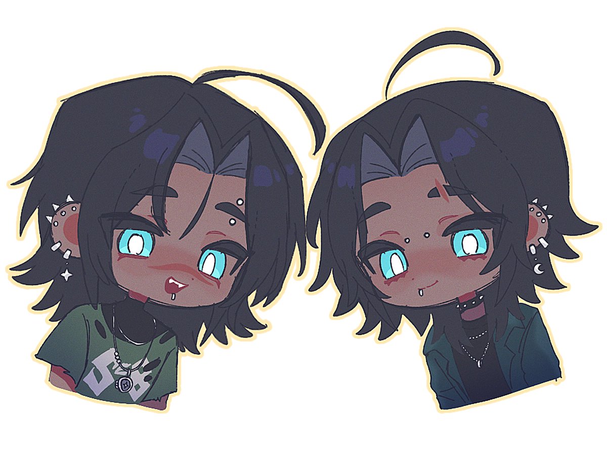 I didn't fix Sebastian much… but I added a twin for him instead

Say hello to Santiago!

#yoonaOCs