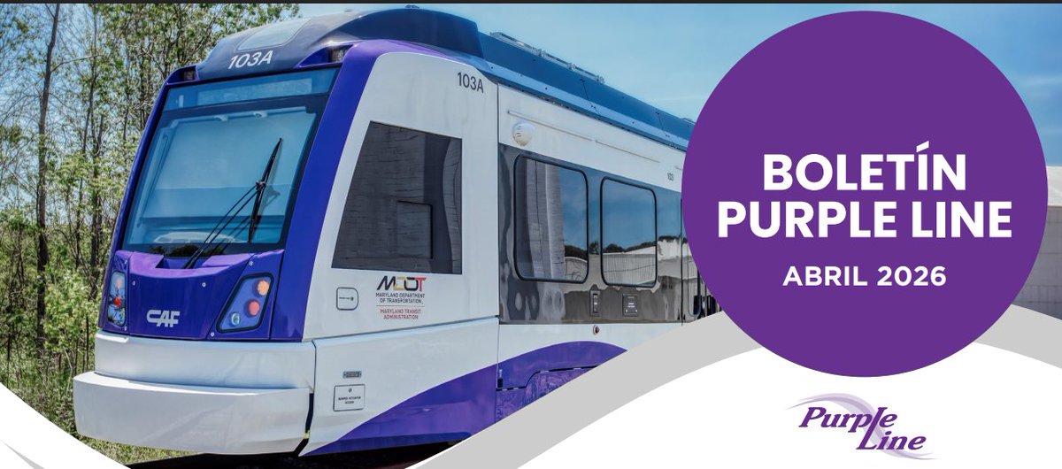 MCDOTNow's tweet image. The April 2026 edition of the #PurpleLine #Newsletter is now available - in English and Spanish. 
⭐English 📰 🔗 purplelinemd.com/media/qtue4vgj…
⭐Spanish 📰 🔗 purplelinemd.com/media/lhqo3vzb… 
@MontgomeryCoMD @MoCoCouncilMD @MDOTMTAHolly @mtamaryland #mdcommuters #SilverSpringMD #BethesdaMD