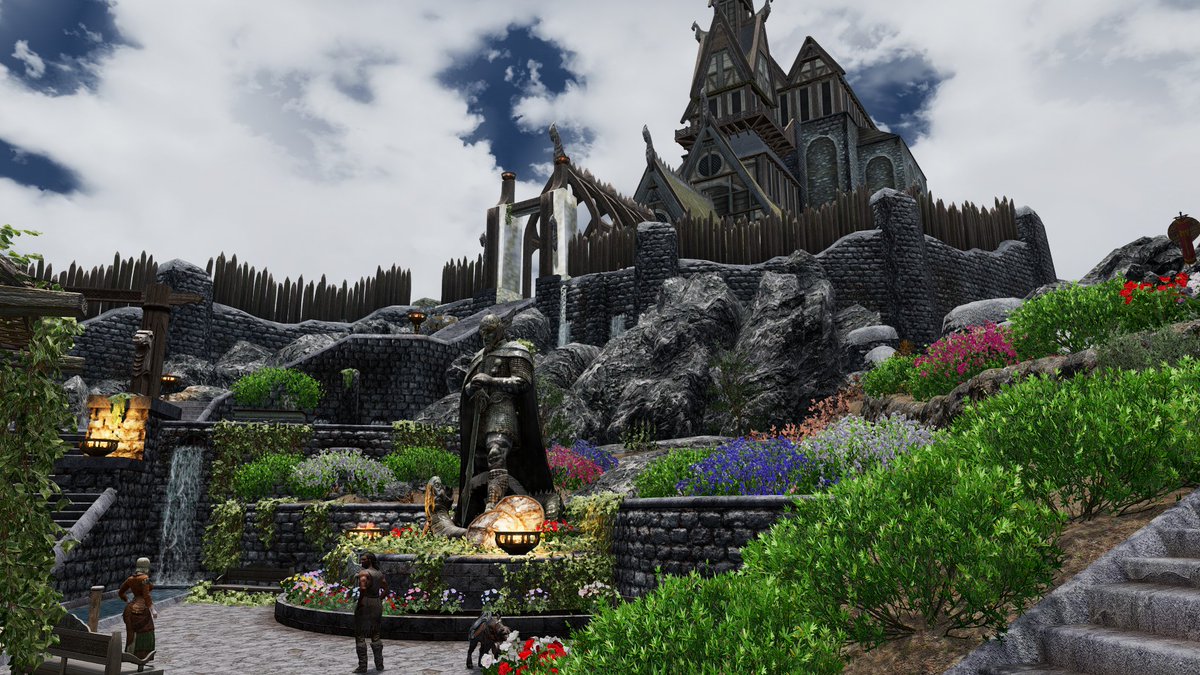 風景スクショ（キナレス様に愛され過ぎた弊ホワイトラン）

「Green Thumb - Lush Cities of Skyrim」＋「Flora of Whiterun」