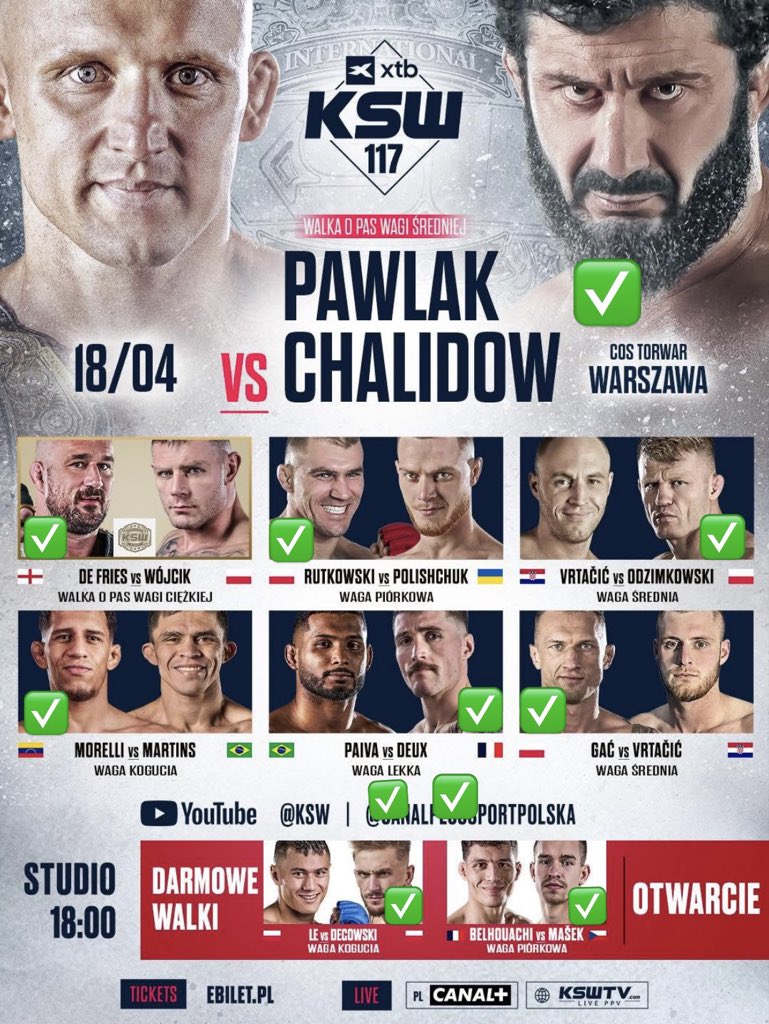 PTrbusek's tweet image. Tipy na KSW 117☘️ #KSW #KSW117 #Tips