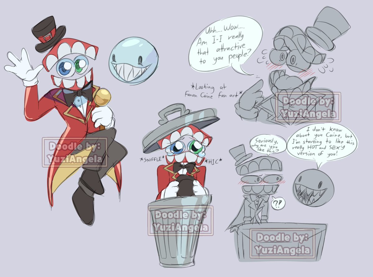 yuzi_angela's tweet image. Did multiple doodles of Caine cause I was bored 🦷 

#tadc #cainetadc #tadcbubble #digitalcircus #fanart