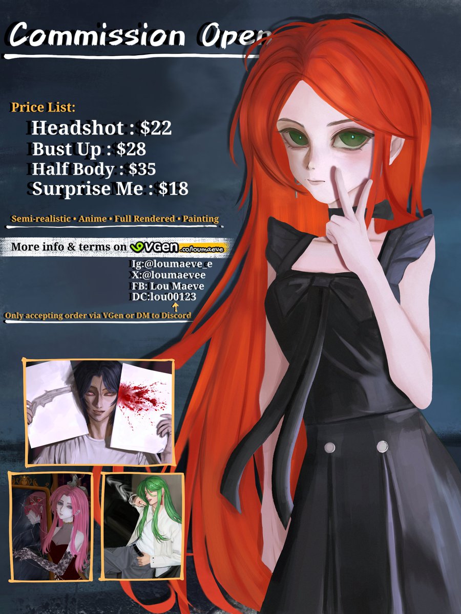 ✨ Commission Open ✨

I'd love to draw your characters, feel free to check my #VGen profile or DM me on Discord for more info! 
 
VGen link in the replies 👇

| Thank you for the RTs, likes, and checking my comms 💚 |

#commissionopen #VGenComm #artmoots #artcommission #brokeaf