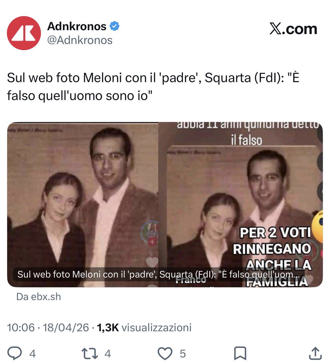 Ultimo_Samurai_'s tweet image. Ai rincoglioniti di #Sinistra che pur di attaccare #Meloni pubblicano foto di lei adulta con un presunto padre suggerisco di informarsi meglio. L’ennesima figura di merda. 
INETTI E INCAPACI DI VERIFICARE LE FONTI.