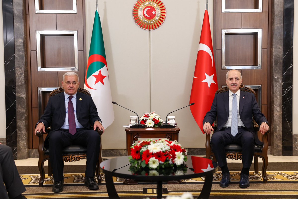 TBMMresmi's tweet image. Türkiye Büyük Millet Meclisi Başkanımız @NumanKurtulmus, Cezayir Ulusal Halk Meclisi Başkanı İbrahim Boughali ile Parlamentolar Arası Birlik (PAB) 152. Genel Kurulu marjında İstanbul’da bir araya geldi. #IPU152