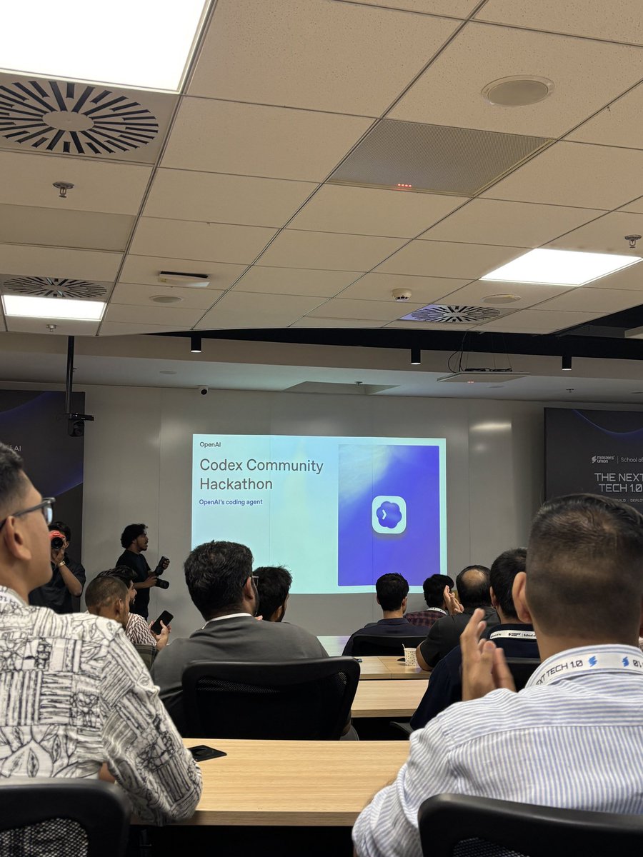 Shreeyash_0209's tweet photo. #codexdel just here at the codex Delhi hackathon. Presenting to y’all sc2, the inspo from the movie - Her(2013) 

Imagine you could phone call your codex. 
The codex in each instance of your ec2. 
We built a system that gets stuff done &amp; reports back.
@gabrielchua @KushalVijay_ https://t.co/smkHHU3Mt6