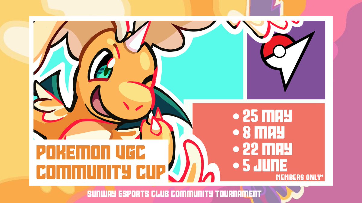 Sunway_esc's tweet photo. The Pokemon VGC Community Cup is here!
6-round Swiss, BO3, Open Team Lists — test your prep, skill, and consistency.
 - 📅 24 April 
- 📅 8 May
- 📅 22 May 
- 📅 12 June

 Reg M-A
Earn Trainer Points — Top players secure seeds into the PremierBall Cup. https://t.co/fXStCD1iDa