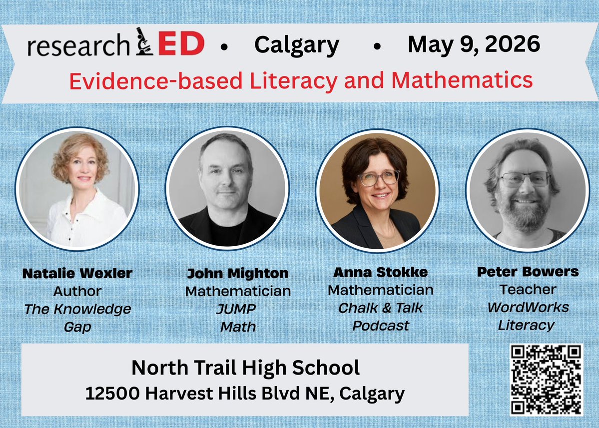 researchEDCan's tweet image. Fast Approaching:  Join Us for #researchEDCalgary Sat May 9 at North Trail HS for Four Featured Speakers and Practical Teacher workshops with Dr Kristy Brown, Melinda Cameron, Una Malcolm, Dave Brown &amp;amp; the STEM Innovation Team, Dean Kokonas &amp;amp; Morgan Andrew Ty @NickelJodi #ABed