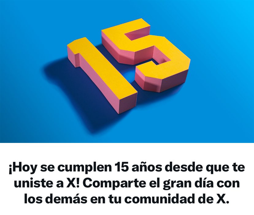 🎉 ¡Increíble celebrar mi 15º aniversario en X, la antigua Twitter! Ha sido una experiencia fascinante compartir mis ideas, descubrir nuevas perspectivas y conectar con personas increíbles. ¡Gracias por este viaje lleno de inspiración y comunidad! 💙
#AniversarioX #15AñosEnX