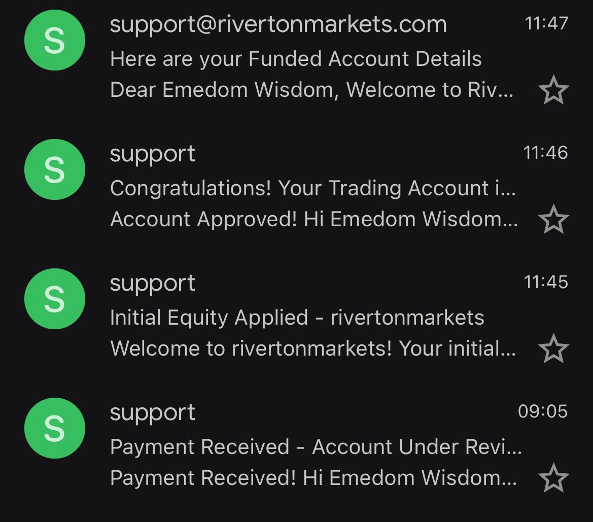 meeksese's tweet photo. Decided to get my very self a 25k$ instant funded account on @Rivertonmarkets  which has a daily drawdown limit of 8% and total drawdown 12% which is still the best and standing out on so many firms that offers instant funding. You know what this is also have a weekly payout , 4 minimum trading days and just 25% consistency and 5% maximum withdrawal threshold per payout meaning you can request for payout 4 times in a month isn’t that crazy ??.  You can use my affiliate link to grab an account for yourself no stress 😎 

https://t.co/FuiT4Pyfgs