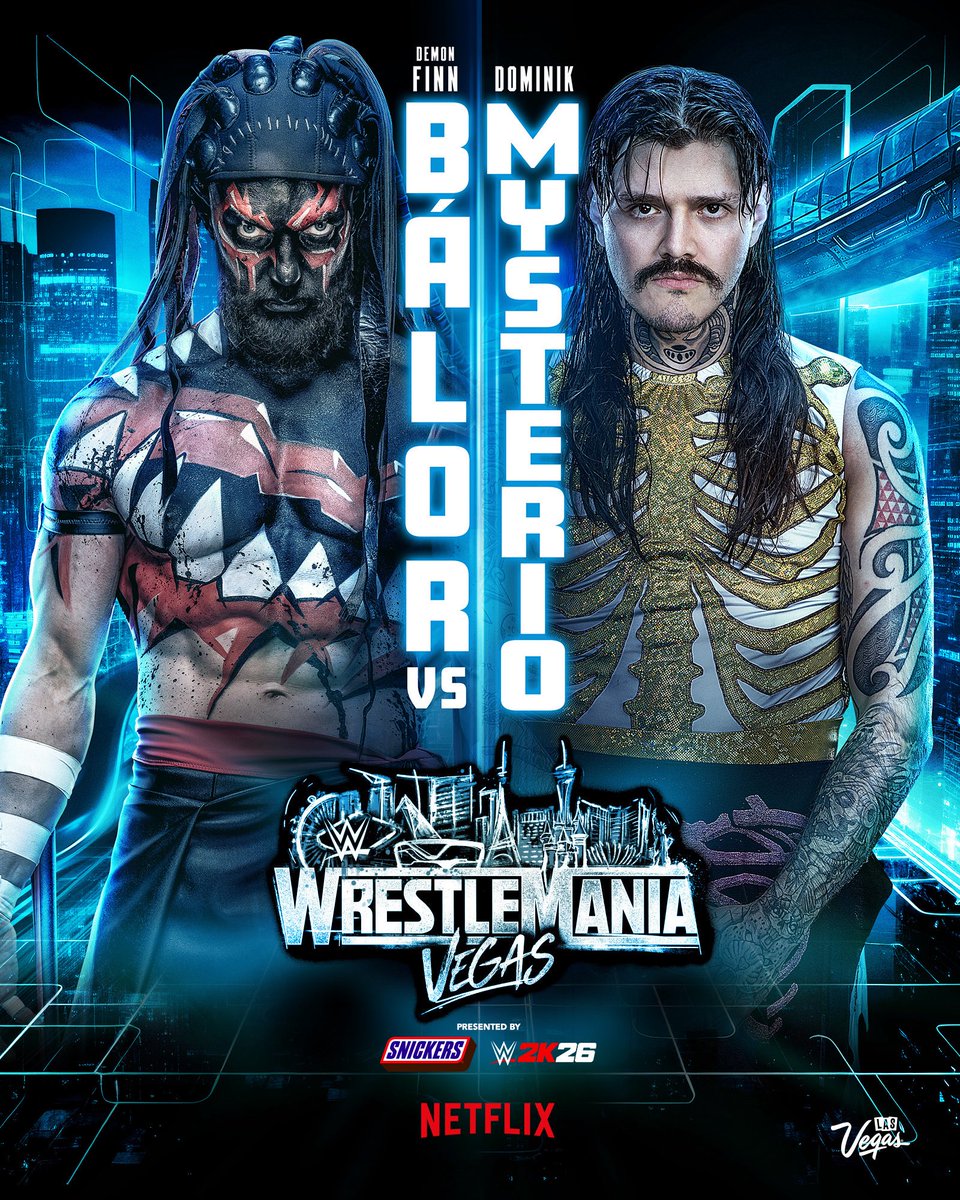 NetflixES's tweet photo. La cartelera de la Noche 2 de #WrestleMania se completa con estas luchas:

👉 Jade Cargill (c) vs. Rhea Ripley por el campeonato femenino de WWE
👉 Sami Zayn (c) vs. Trick Williams por el campeonato de los Estados Unidos
👉 'El Demonio' Finn Bálor vs. Dominik Mysterio https://t.co/5WcEqhODpW