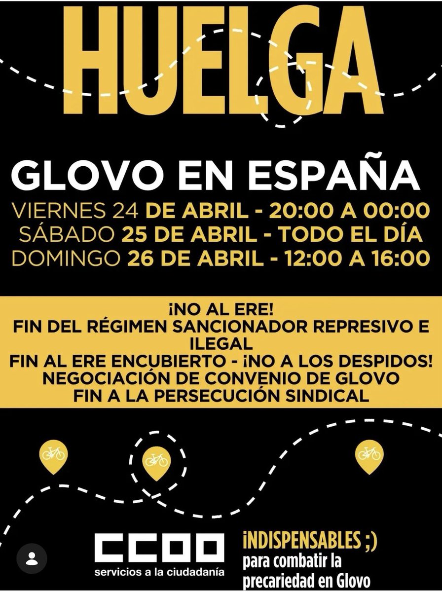 CCOO es mayoría, entre otros,  en las VTC  y Glovo donde por cierto hay convocada una huelga y no os he visto decir nada.
Creo que desconoces mucho de las formas de trabajo y organización sindical, pero claro opinar estando informado sería el no va más