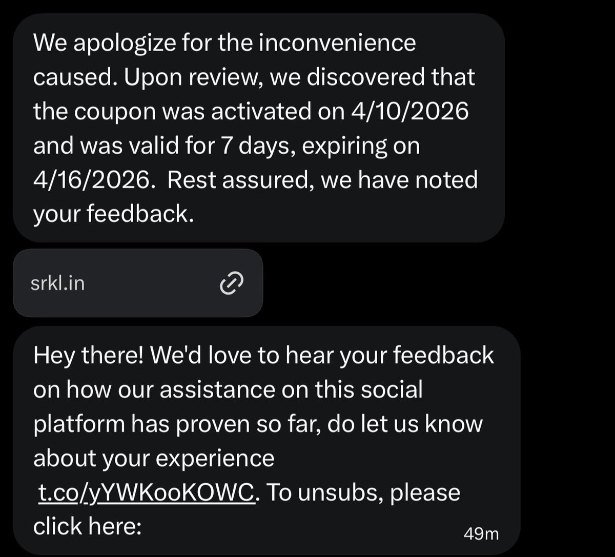 bagadbillaaaaa's tweet photo. Yeh hai @Swiggy @SwiggyCares @SwiggyTech 7 din pehle ek coupon code diya thha, code ussi din se work nahi kiya, aur ab yeh chor bool rahe hai, ki Arre woh code Toh expire ho gaya, ek kaam karo woh coupon code ki batti banake gand main daal do apne founder ke https://t.co/jOhzICg15x