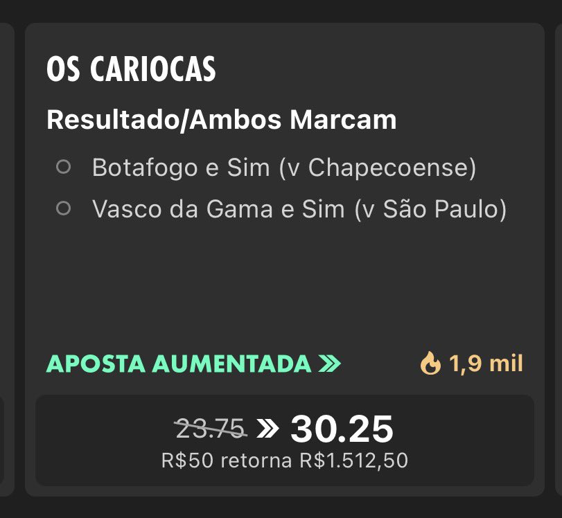 Vamos nessa aumentada torcer pelos cariocas. Vasco tomar gol no fim é quase certo. 🤣
Só precisa fazer 2 gols.