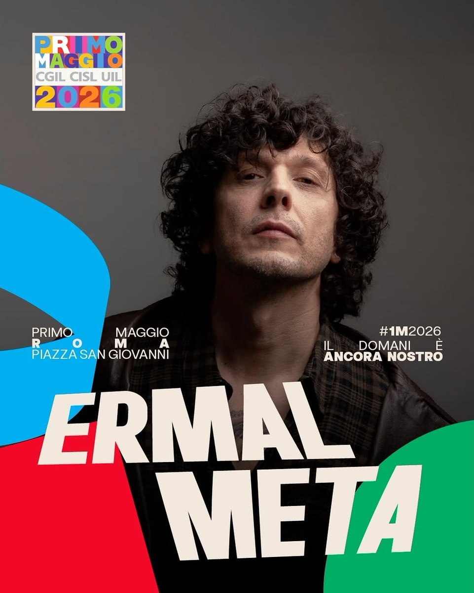 famedalupi's tweet image. #Repost @primomaggioroma
...
La sua scrittura attraversa storie, emozioni e tempo.
Ora torna dove la sua voce si amplifica: Piazza San Giovanni.
Ermal Meta a #1M2026. ✨