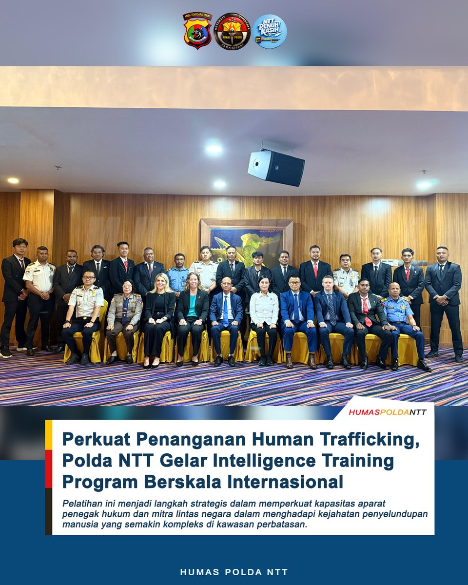 humas_polda_ntt's tweet photo. Sobat Humas Polri
.
.
.
Perkuat Penanganan Human Trafficking, Polda NTT Gelar Intelligence Training Program Berskala Internasional

#PoldaNTT #IntelligenceTrainingProgram #PolriPresisi #HumanTrafficking #StopPerdaganganOrang #KeamananPerbatasan #KerjaSamaInternasional #JCLEC #AFP https://t.co/4igou0b8ZD