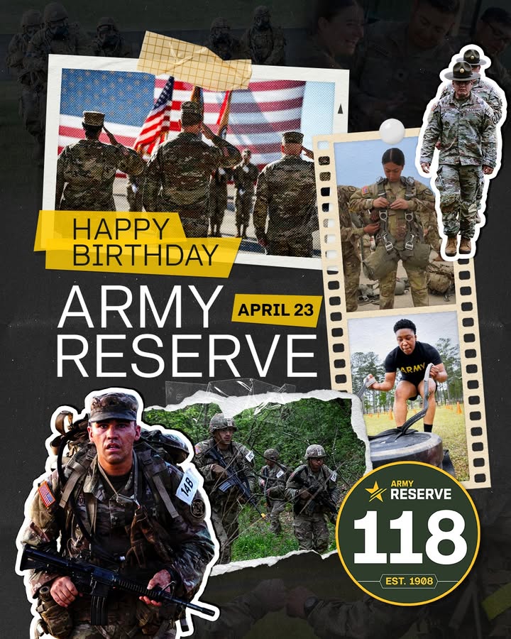USArmyReserve's tweet image. It's our Birthday month! 🎂

On April 23, 1908, the #USArmyReserve was created when Congress authorized the Army to form a Medical Reserve Corps. 

Join us this week as we celebrate 118 years of the Army Reserve.

#ArmyReserve118