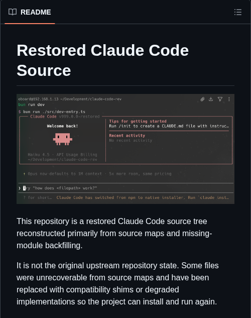 someone reverse-engineered claude code from its source maps, filled the ...