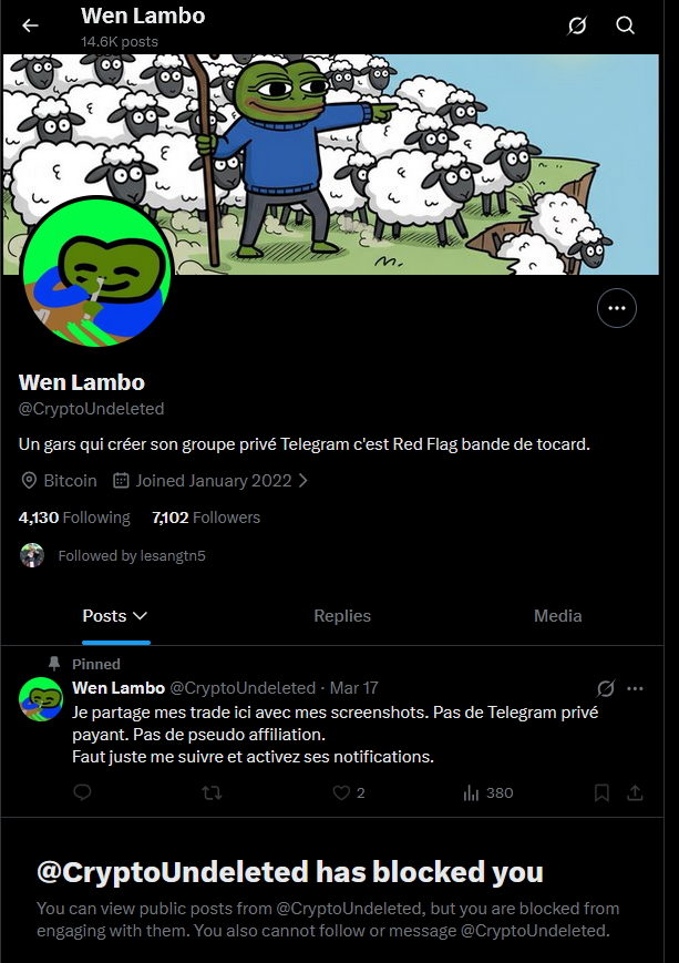 Un gars du CT qui te bloque dès le premier argument c’est red flag bande de tocards.