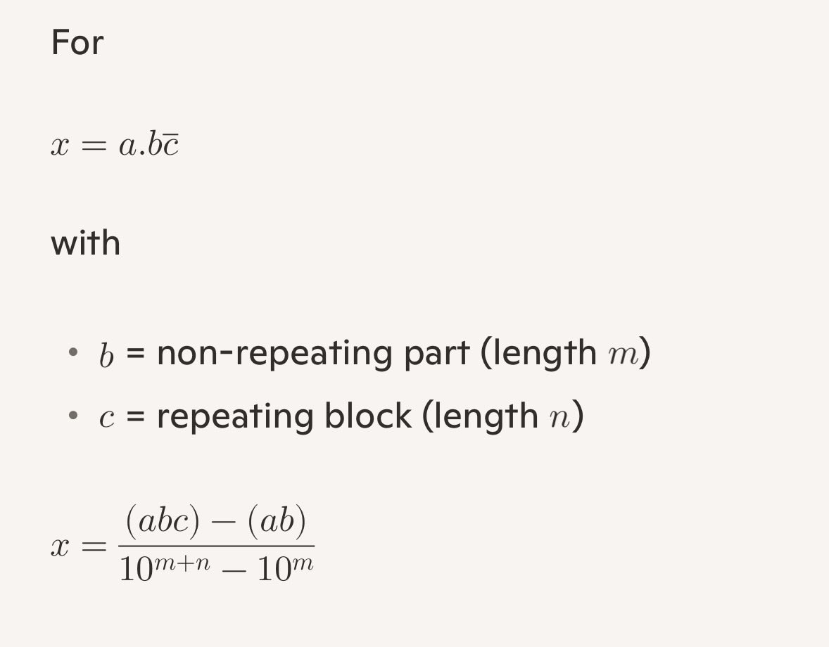 lorval16's tweet image. Turning repeating decimals into exact fractions is easier than it looks. Here’s the general method.

#maths #analysis #calculus #STEM #education