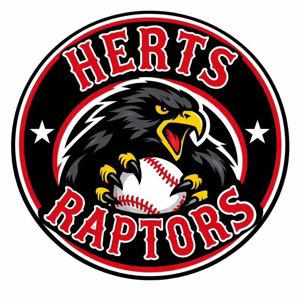 HertsRaptors's tweet image. We have a new look for 2026. A much birdier look. The dinosaur is extinct. Excited to get started #baseball #newprofilepic #logo