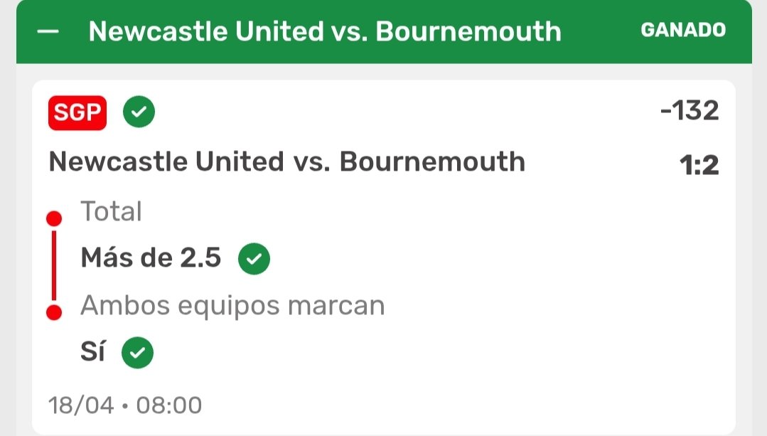 Media_Tipster's tweet image. COBRADA✅️✅️🏀

| Premier League |  🏴󠁧󠁢󠁥󠁮󠁧󠁿
| NewCastle U. vs Bournemouth |

Pick: BTTS (SI) + Over2.5 goles
Cuota: -132.        Stake: 2.2U

#Newcastle #Futbol #Bournemouth