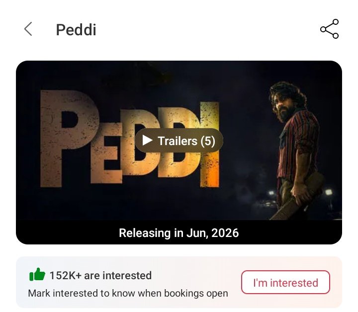 newslatestgoing's tweet image. BMS interest - last 24hrs change 

#RajaShivaji - 35.3k (📈1.2k) 

#Toxic - 540k (📈600)

#Peddi - 152k (📈500)

#Cocktail2 - 16k (📈200)