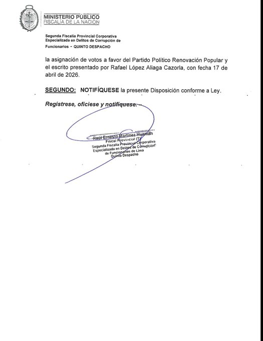 🚨 #LoÚltimo | Con información de ciudadanos, se amplía la denuncia contra #CarlosMontenegroVega, gerente de informática de
<a href="/ONPE_oficial/">ONPE</a>
, quien sería el ideólogo de un desvío de votos de
<a href="/rlopezaliaga1/">Rafael López Aliaga</a>
durante la digitalización del proceso electoral 📷