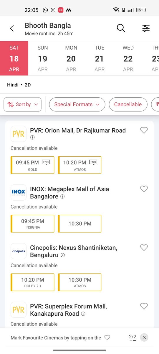 Shiv__8895's tweet photo. In Bangalore all shows Filling Fast and house Full 🔥🔥🔥🤷🏻🫡

50 + shows 

#BhoothBangla #BhoothBanglaPublicReview
#Tabu #BhoothBanglaReview
#BhoothBanglaInCinemasTonight
#AkshayKumar #Priyadarshan #Tabu #PareshRawal #WamiqaGabbi #EktaaKapoor https://t.co/5r9K9fG7B9