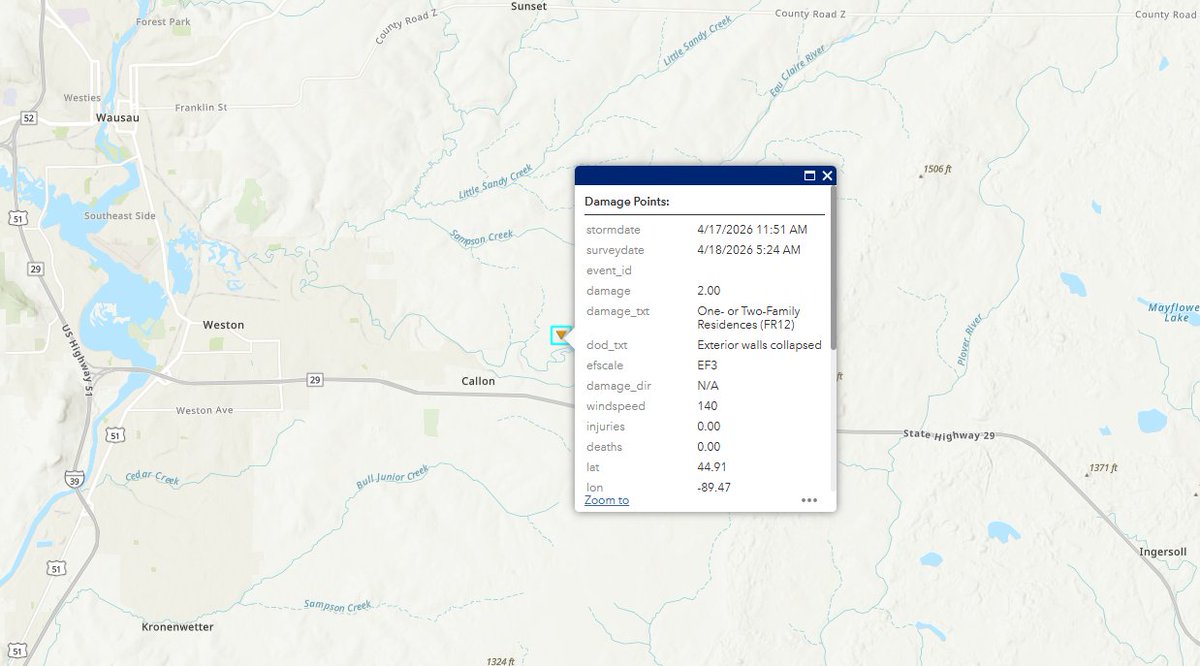 Midwest_wx's tweet image. It appears the Ringle, Wisconsin tornado has had damage found at EF3 intensity. #wiwx #tornado #damage